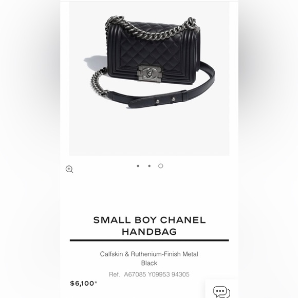 Authentic Chanel Boy Bag- Small - caviar black and ruthenium - finish metal - Picture 2 of 11